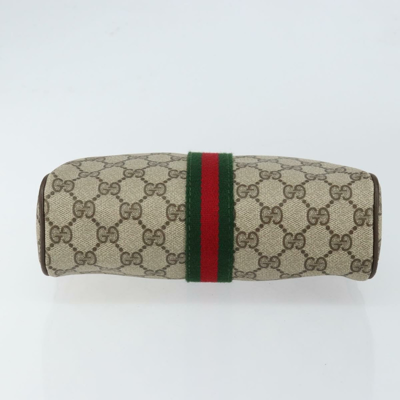 【日本直送】GUCCI GG Supreme Web Sherry Line 手拿包 PVC 米色 正品 BA7254-5
