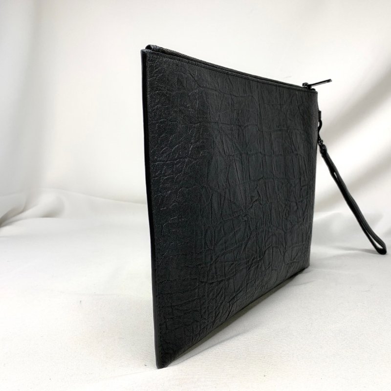 YSL 全新霧面牛皮鱷魚壓紋手拿包-5