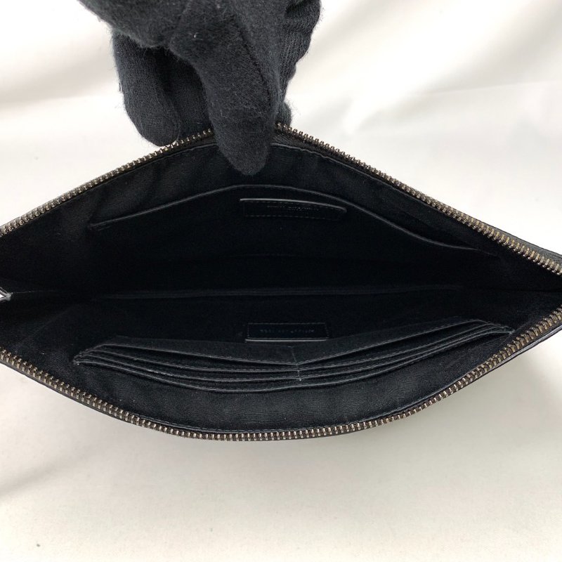 YSL 全新霧面牛皮鱷魚壓紋手拿包-6