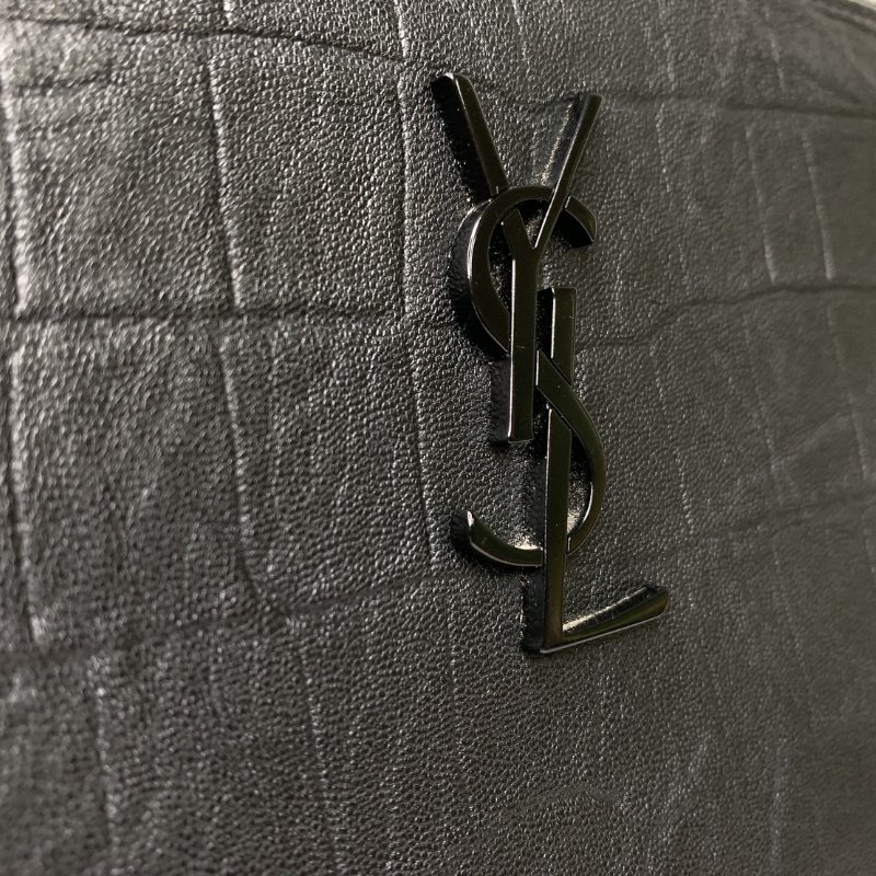 YSL 全新霧面牛皮鱷魚壓紋手拿包-8