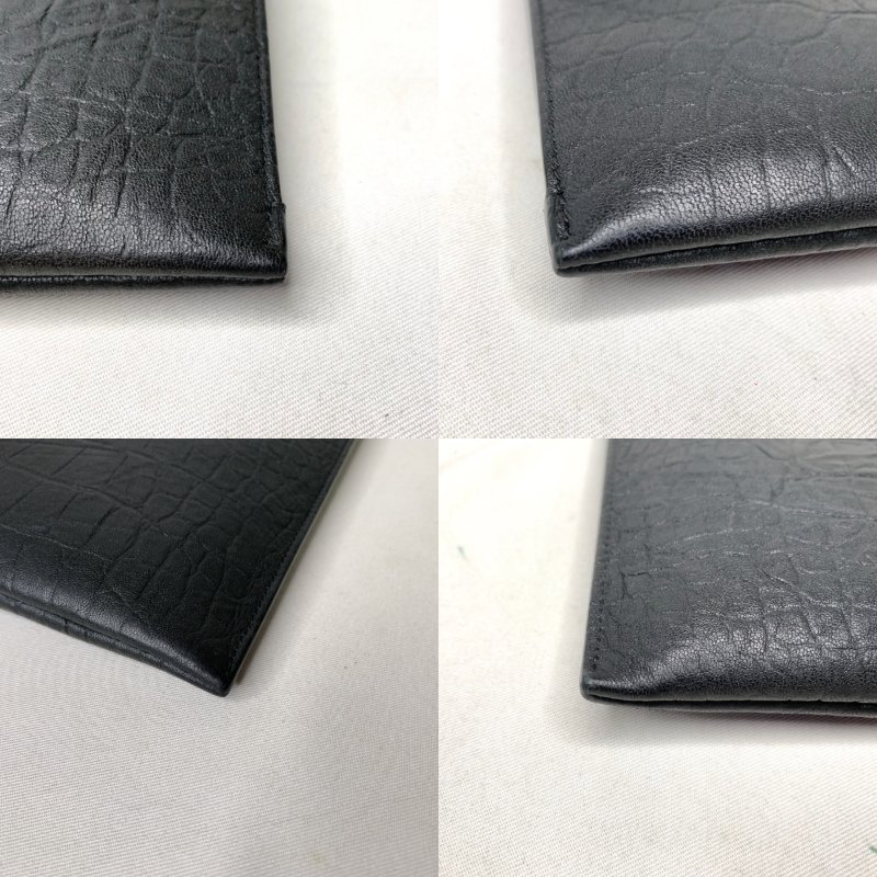 YSL 全新霧面牛皮鱷魚壓紋手拿包-10