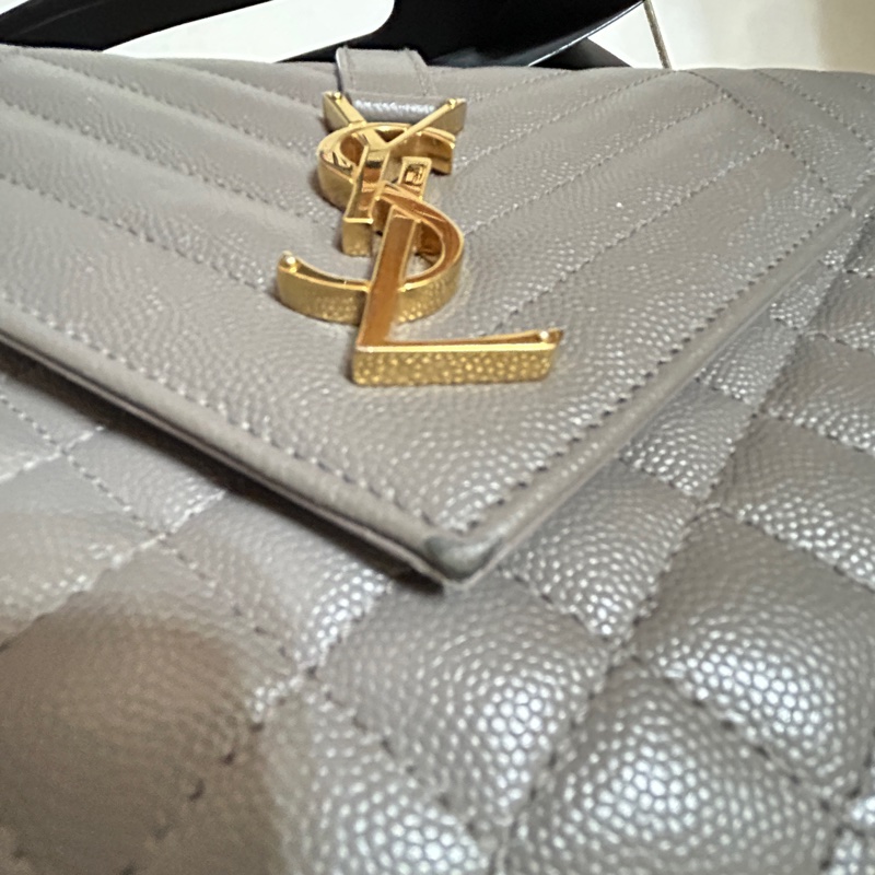 Saint Laurent粒面絎縫小牛皮中型信封袋 YSL ENVELOPE-5