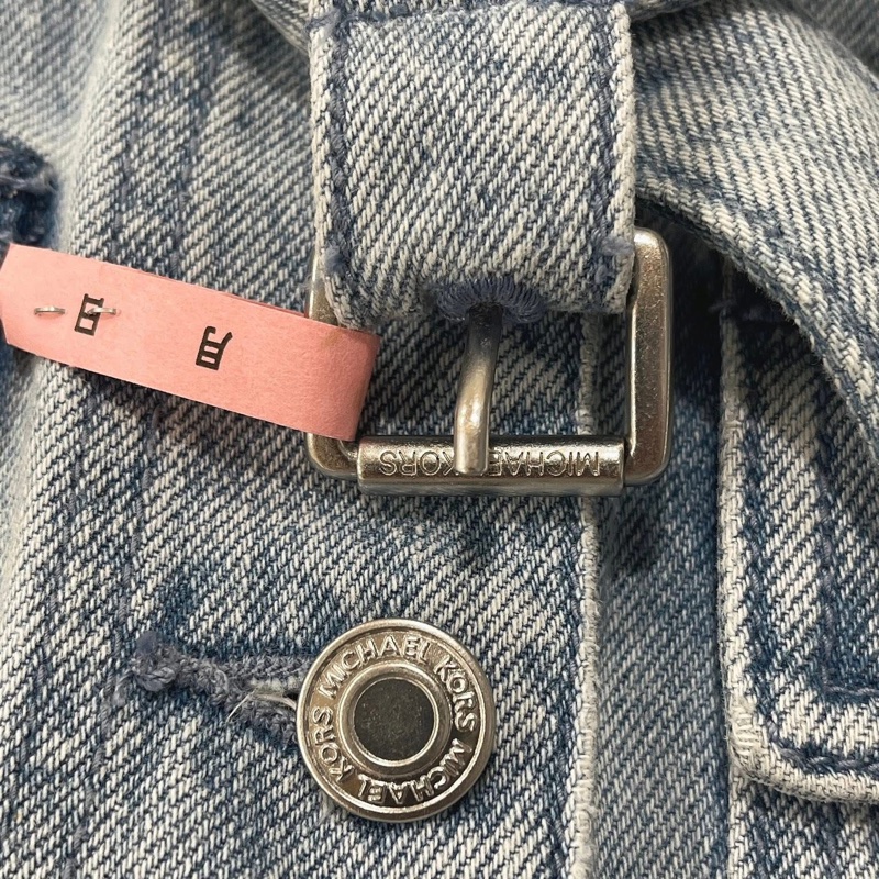 美國MICHAEL KORS 復古刷白腰帶牛仔洋裝洋裝&長版外套-4