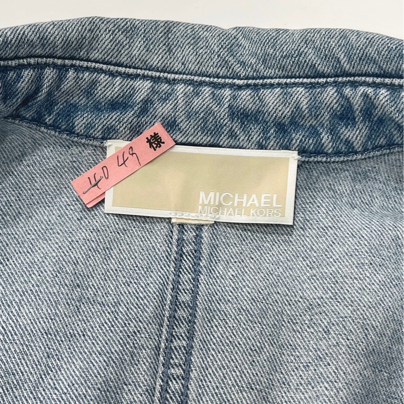 美國MICHAEL KORS 復古刷白腰帶牛仔洋裝洋裝&長版外套-8