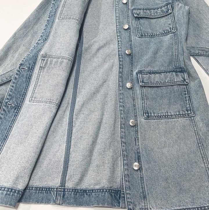 美國MICHAEL KORS 復古刷白腰帶牛仔洋裝洋裝&長版外套-7