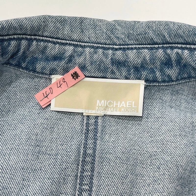 美國MICHAEL KORS 復古刷白腰帶牛仔洋裝洋裝&長版外套-8