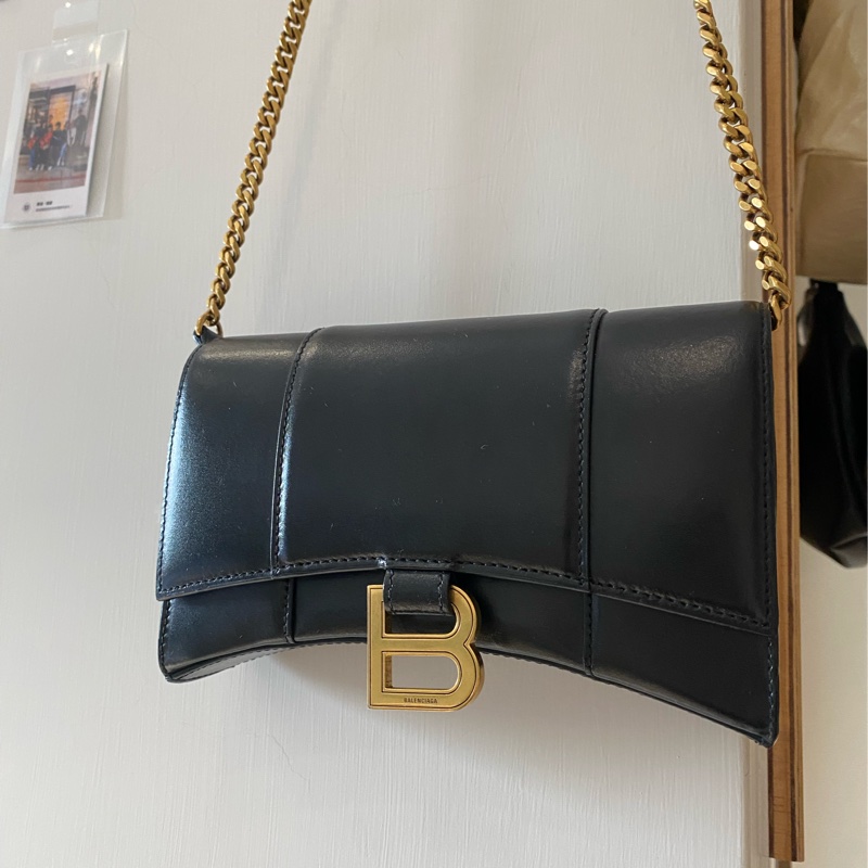 BALENCIAGA Hourglass B字鍊帶手拿/斜背沙漏包-1