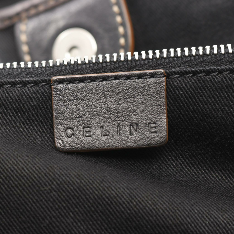 CELINE Macadam 手提包,帆布皮革材質,黑色,二手女款-3