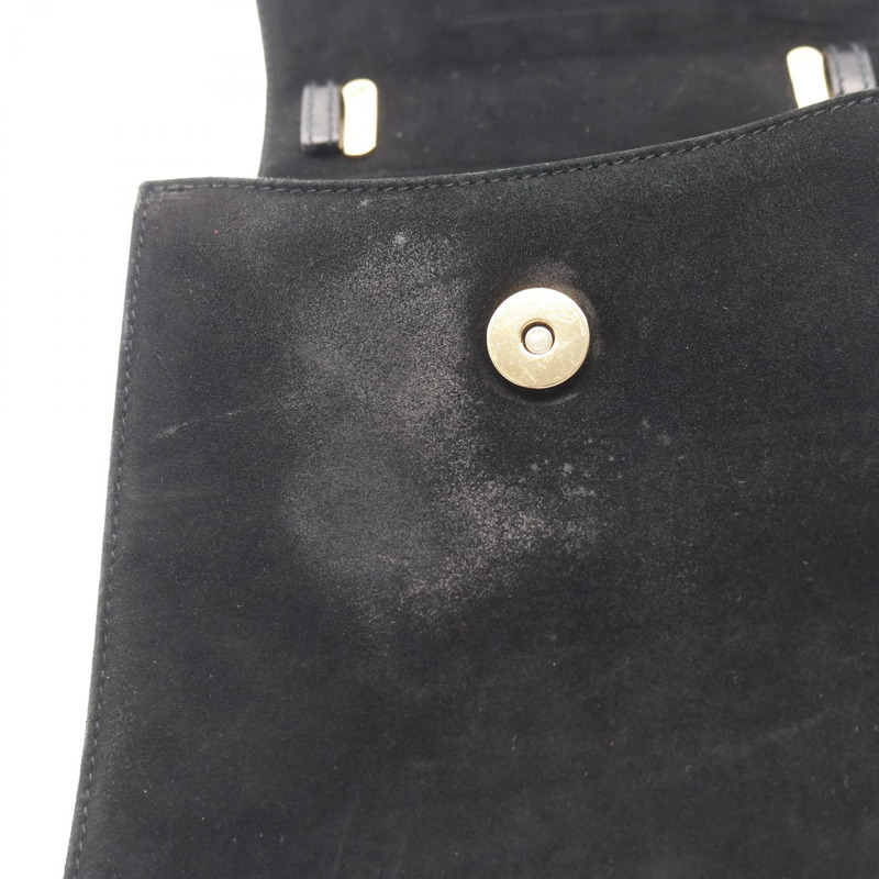 Salvatore Ferragamo Gancini 手提包 21 5672 黑色絨面革布料 二手 女士-5