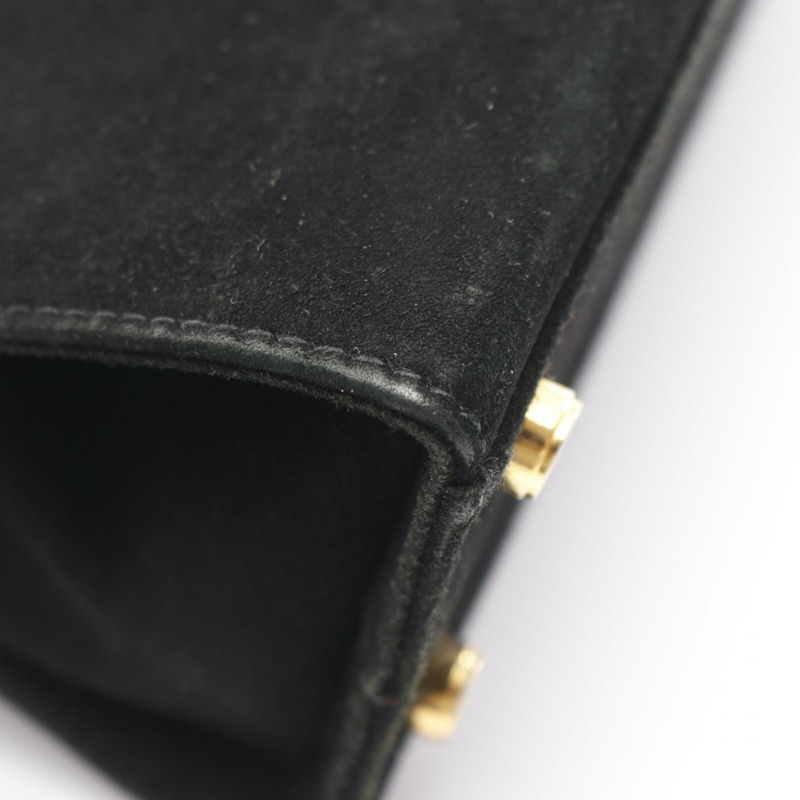 Salvatore Ferragamo Gancini 手提包 21 5672 黑色絨面革布料 二手 女士-6