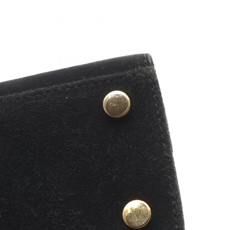 Salvatore Ferragamo Gancini 手提包 21 5672 黑色絨面革布料 二手 女士-8