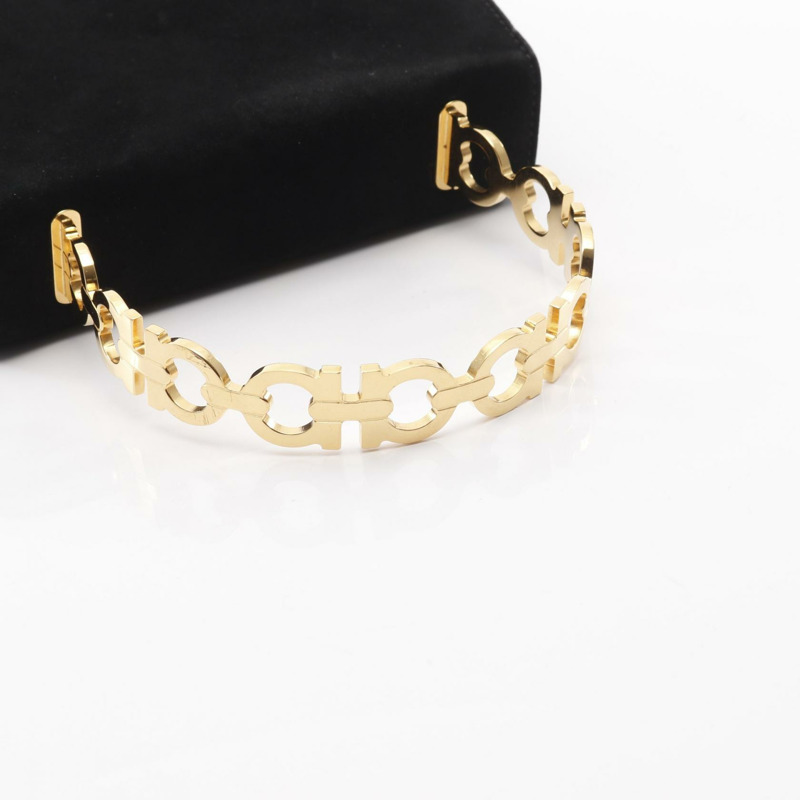 Salvatore Ferragamo Gancini 手提包 21 5672 黑色絨面革布料 二手 女士-9