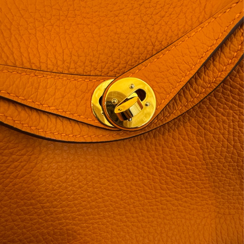 Hermes愛馬仕橘金釦mini lindy-14