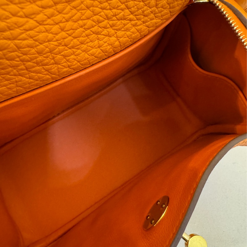 Hermes愛馬仕橘金釦mini lindy-20