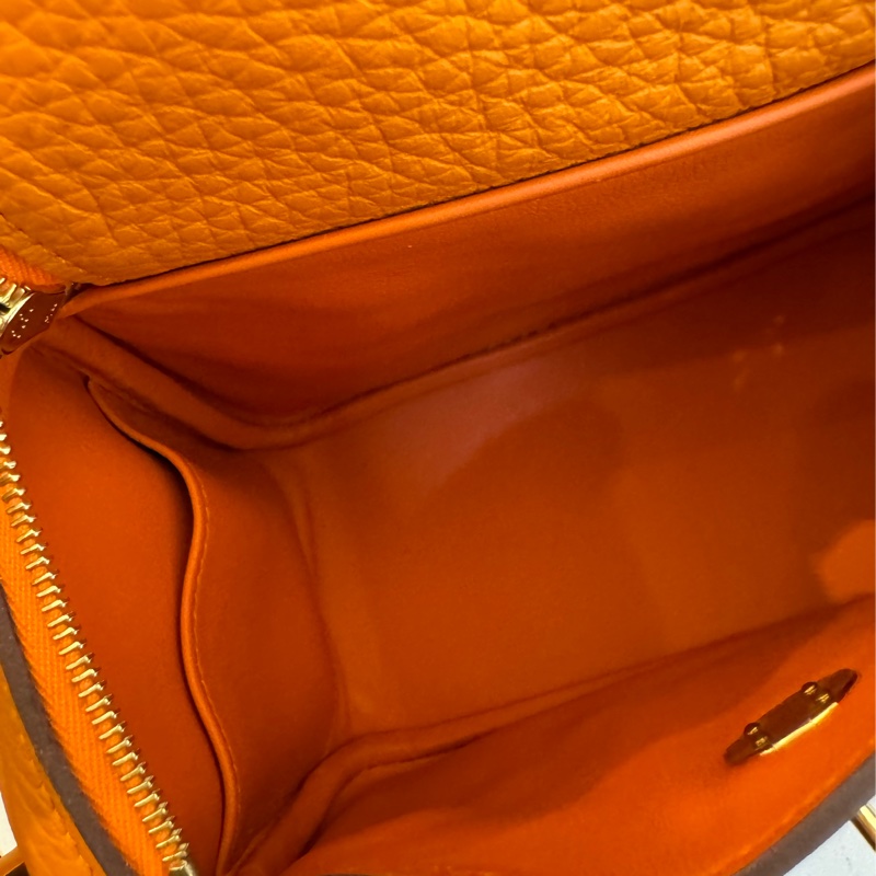 Hermes愛馬仕橘金釦mini lindy-21