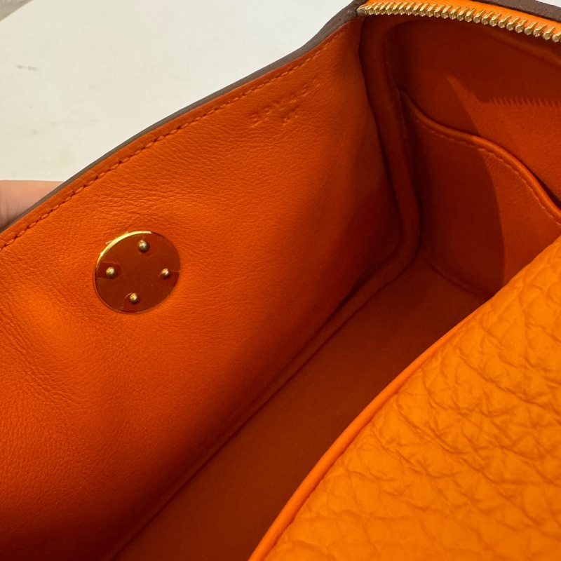 Hermes愛馬仕橘金釦mini lindy-24