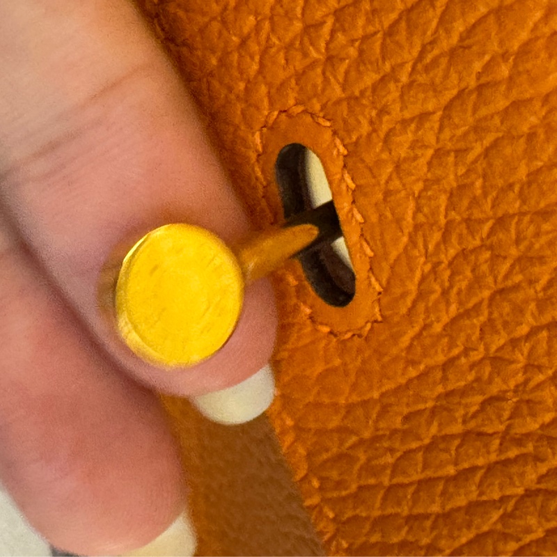 Hermes愛馬仕橘金釦mini lindy-28