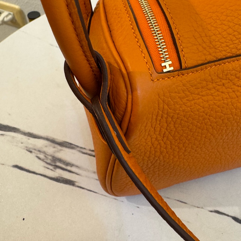 Hermes愛馬仕橘金釦mini lindy-33