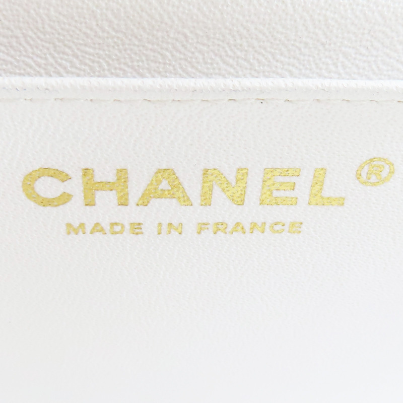 白色 羊皮 多種顏色線條 Coco 20 鍊帶 肩背包 金釦 (無卡)【CHANEL 香奈兒】 A69900-5