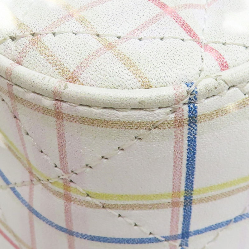 白色 羊皮 多種顏色線條 Coco 20 鍊帶 肩背包 金釦 (無卡)【CHANEL 香奈兒】 A69900-9