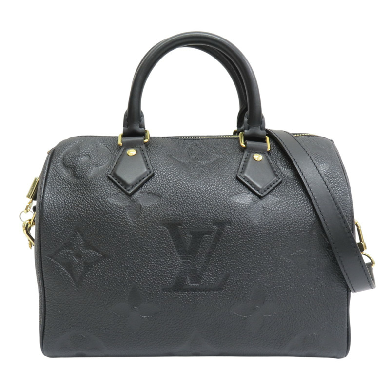 黑色 原花 牛皮 壓紋 Speedy Bandouliere 25 兩用包【LOUIS VUITTON LV 路易威登】 M58951-0