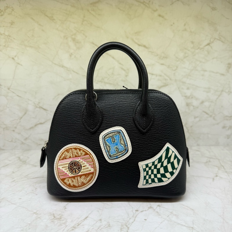 HERMES限量收藏款徽章MINI BOLIDE 1923 Travel 黑色-0