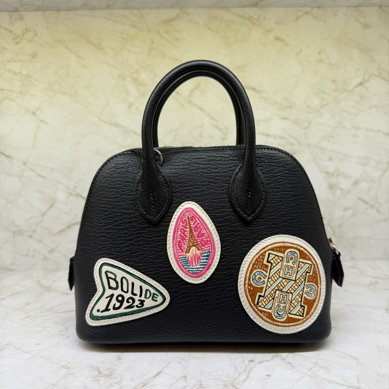 HERMES限量收藏款徽章MINI BOLIDE 1923 Travel 黑色-1