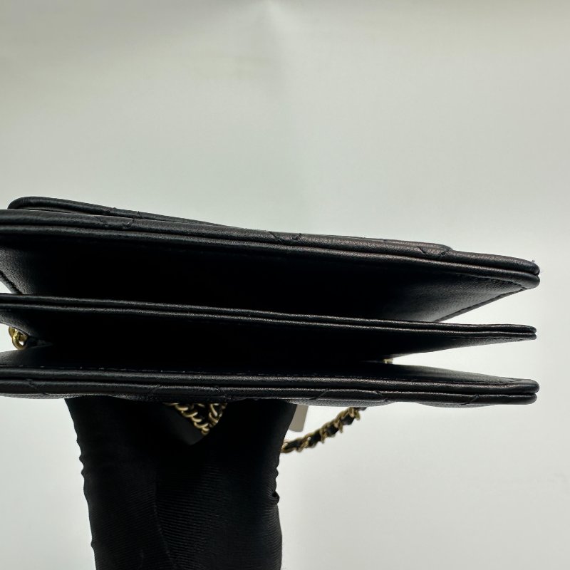 香奈兒經典斜背包,珍珠手柄,羊皮方形零錢包,小號-4