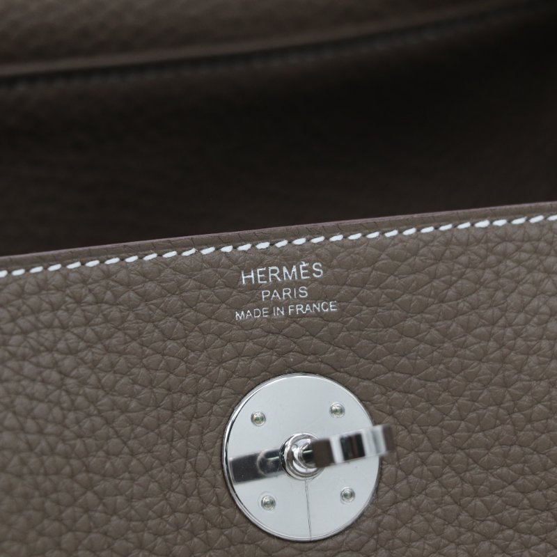 【全新狀況♥️配件齊全】Hermès 愛馬仕 Lindy26 大象灰 TC 皮 牛皮 U刻 單肩包-15