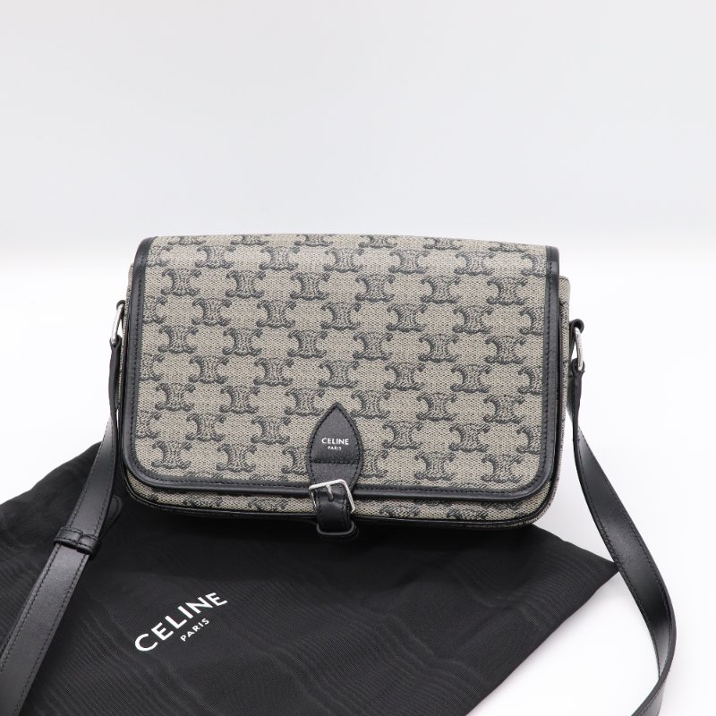 Celine 思琳 FOLCO標誌印花 牛皮革 小號 信差袋 郵差包 斜挎包-0