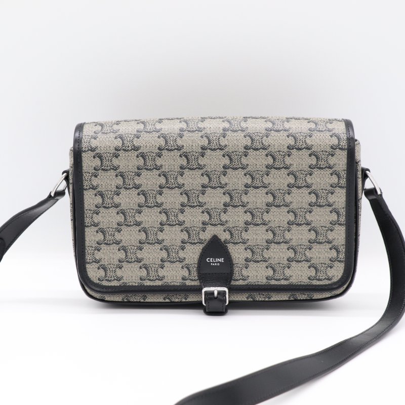 Celine 思琳 FOLCO標誌印花 牛皮革 小號 信差袋 郵差包 斜挎包-1