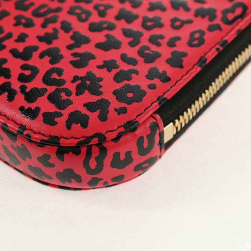 【日本直送】Christian Dior 鏈條手機包 皮革 2way 紅色金色 Auth 147971M-16