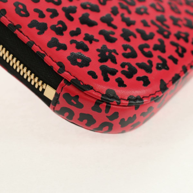 【日本直送】Christian Dior 鏈條手機包 皮革 2way 紅色金色 Auth 147971M-17