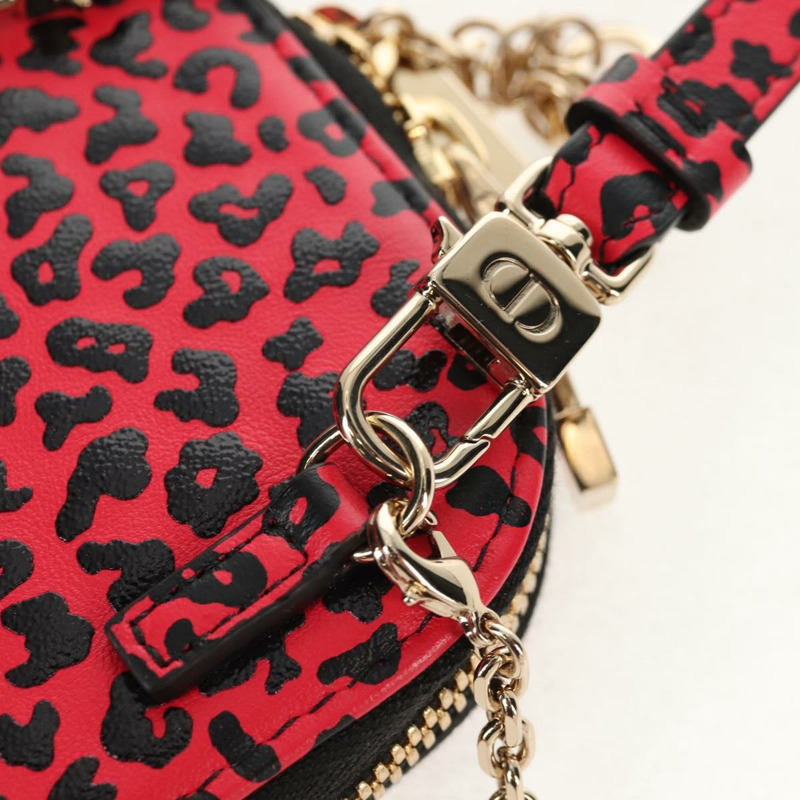 【日本直送】Christian Dior 鏈條手機包 皮革 2way 紅色金色 Auth 147971M-19