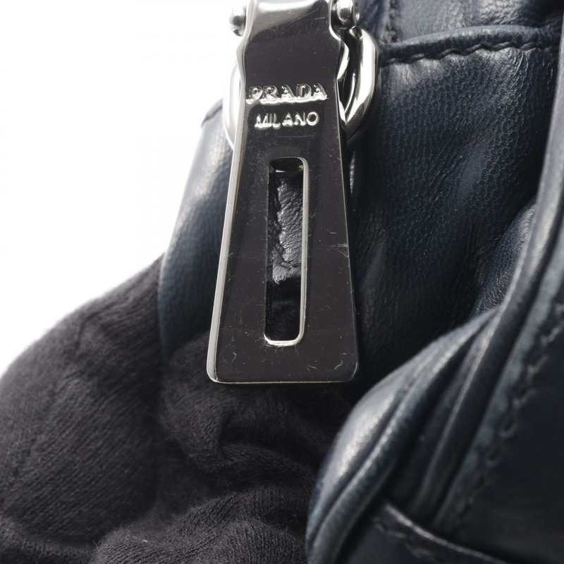 PRADA NAPPA ANTIQUE 斜背包,海軍藍真皮,二手女款-6