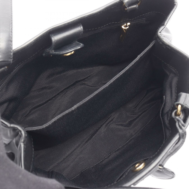 Salvatore Ferragamo Vara 緞帶手提包 尼龍皮革 黑色 二手 女士-2