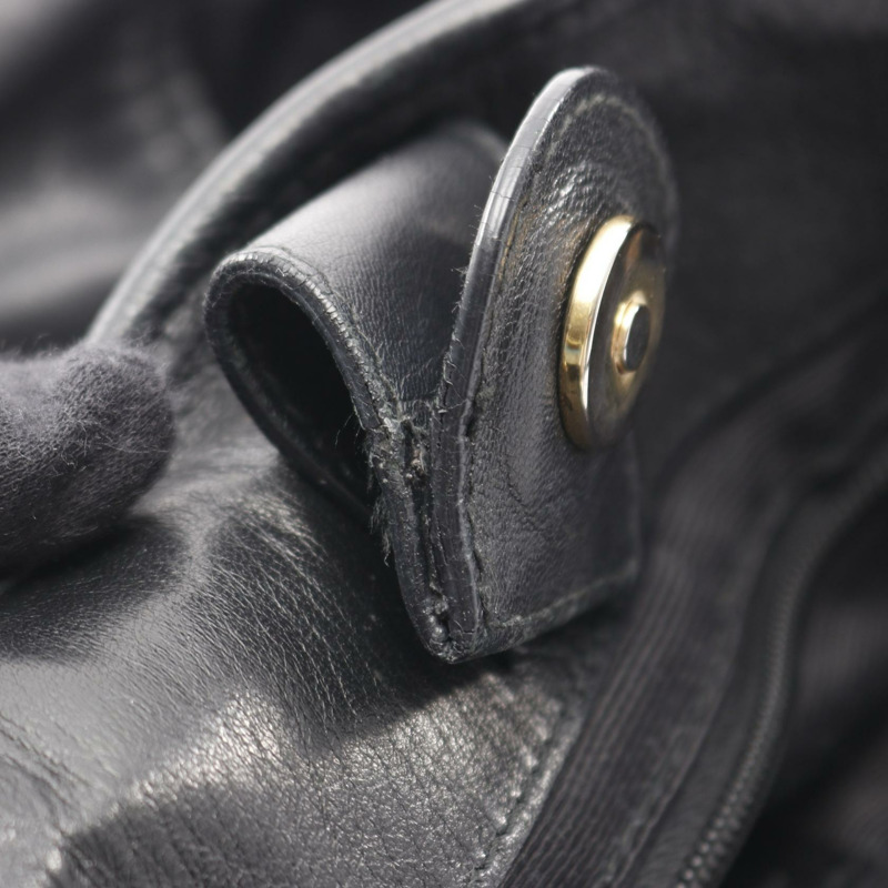 Salvatore Ferragamo Vara 緞帶手提包 尼龍皮革 黑色 二手 女士-7