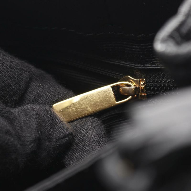 Salvatore Ferragamo Vara 緞帶手提包 尼龍皮革 黑色 二手 女士-8