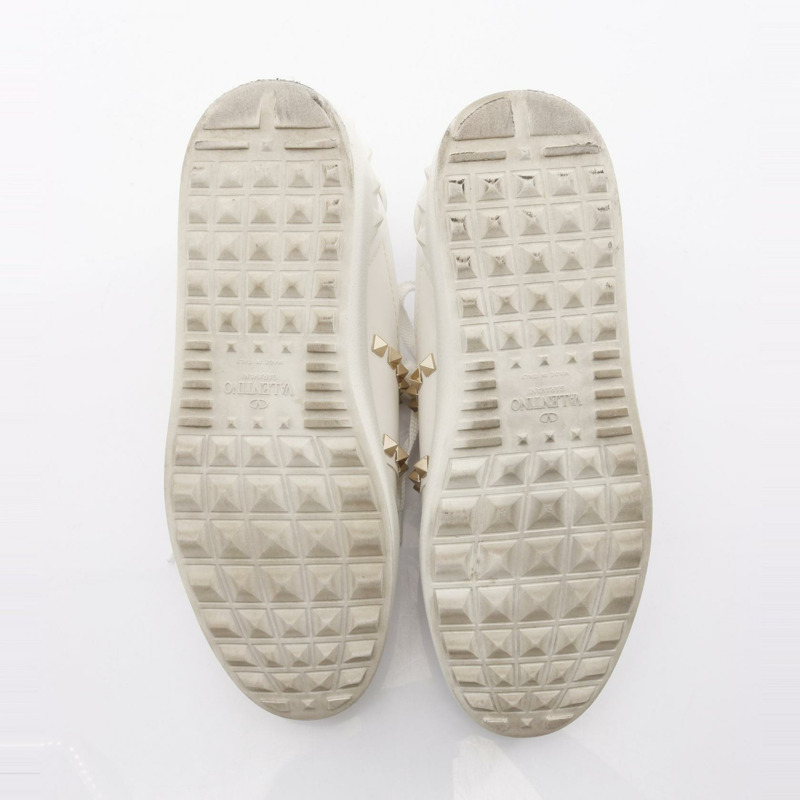 Valentino Garavani ROCKSTUD UNTITLED 白色真皮運動鞋 #37.5 二手女款-3