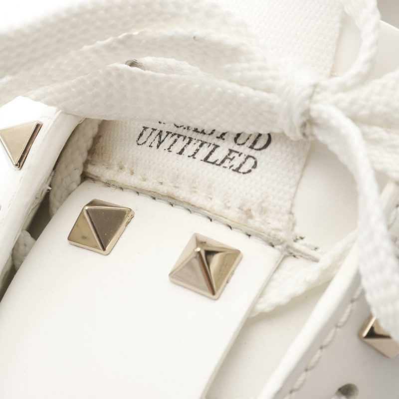 Valentino Garavani ROCKSTUD UNTITLED 白色真皮運動鞋 #37.5 二手女款-10