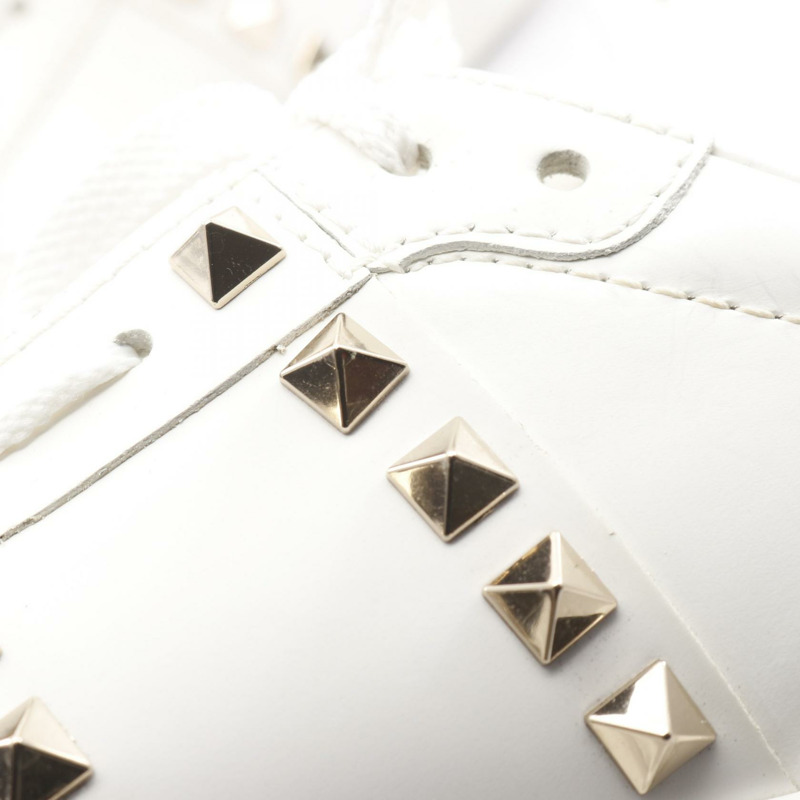 Valentino Garavani ROCKSTUD UNTITLED 白色真皮運動鞋 #37.5 二手女款-11