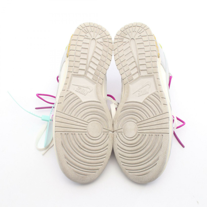 OFF-WHITE × NIKE DUNK LOW 運動鞋 #28 皮革灰白二手男款-3