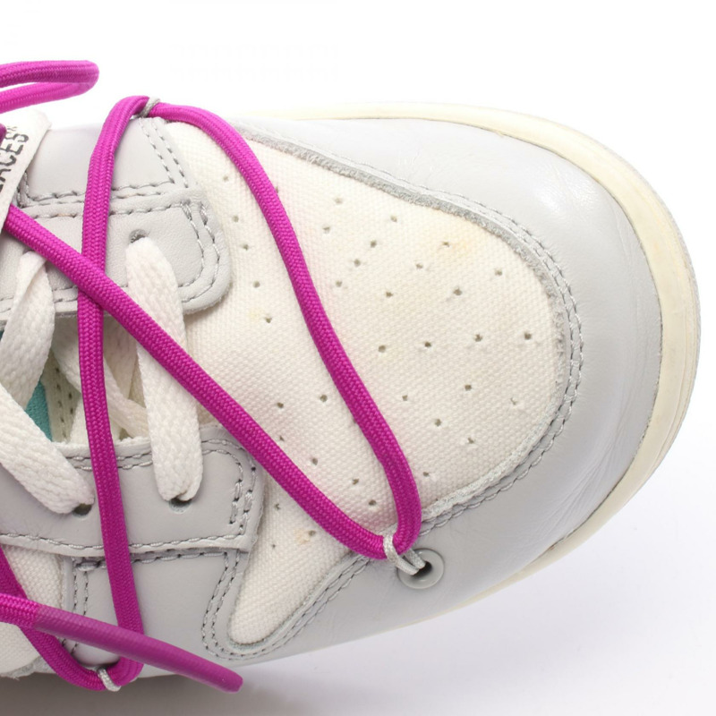 OFF-WHITE × NIKE DUNK LOW 運動鞋 #28 皮革灰白二手男款-8