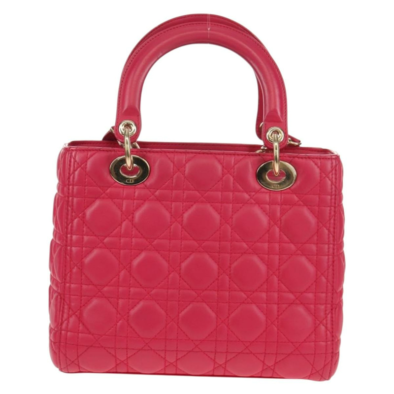 【日本直送】Christian Dior Canage Lady Dior 手提包，羊皮材質，兩用，粉金色，正品，貨號 121358V-1