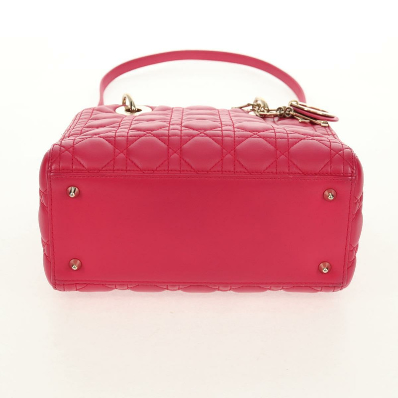 【日本直送】Christian Dior Canage Lady Dior 手提包，羊皮材質，兩用，粉金色，正品，貨號 121358V-4