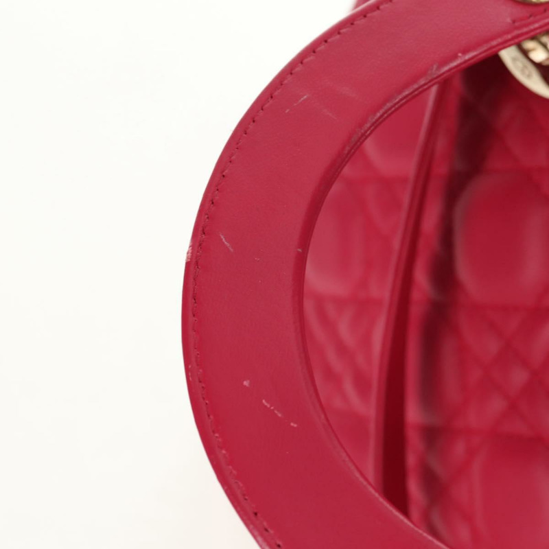 【日本直送】Christian Dior Canage Lady Dior 手提包，羊皮材質，兩用，粉金色，正品，貨號 121358V-7