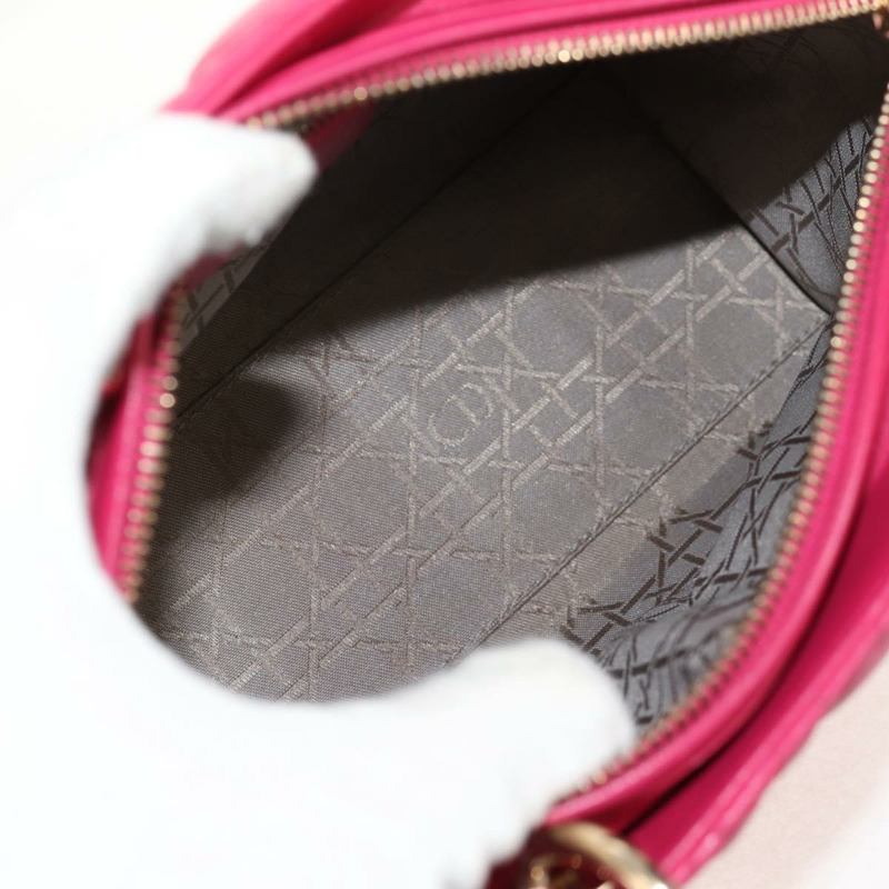 【日本直送】Christian Dior Canage Lady Dior 手提包，羊皮材質，兩用，粉金色，正品，貨號 121358V-9