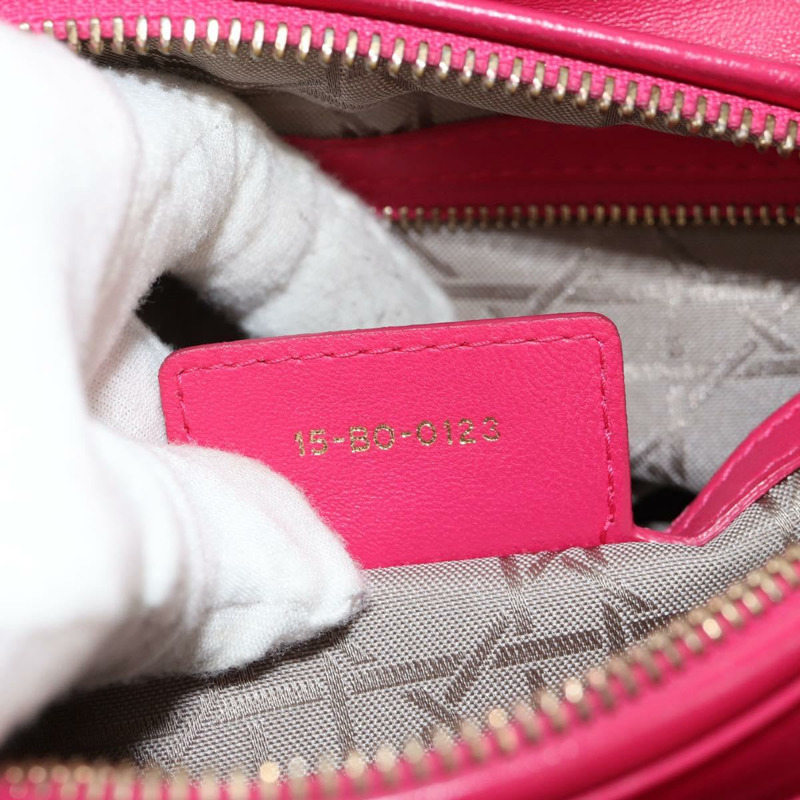 【日本直送】Christian Dior Canage Lady Dior 手提包，羊皮材質，兩用，粉金色，正品，貨號 121358V-10