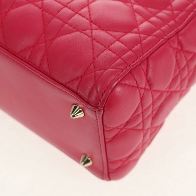 【日本直送】Christian Dior Canage Lady Dior 手提包，羊皮材質，兩用，粉金色，正品，貨號 121358V-18