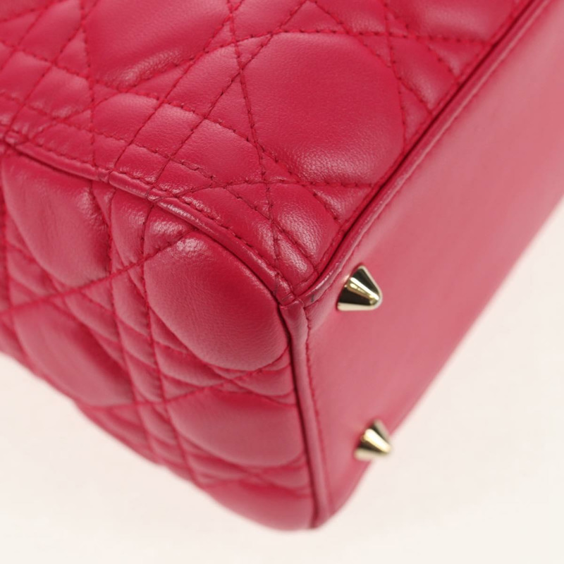 【日本直送】Christian Dior Canage Lady Dior 手提包，羊皮材質，兩用，粉金色，正品，貨號 121358V-19